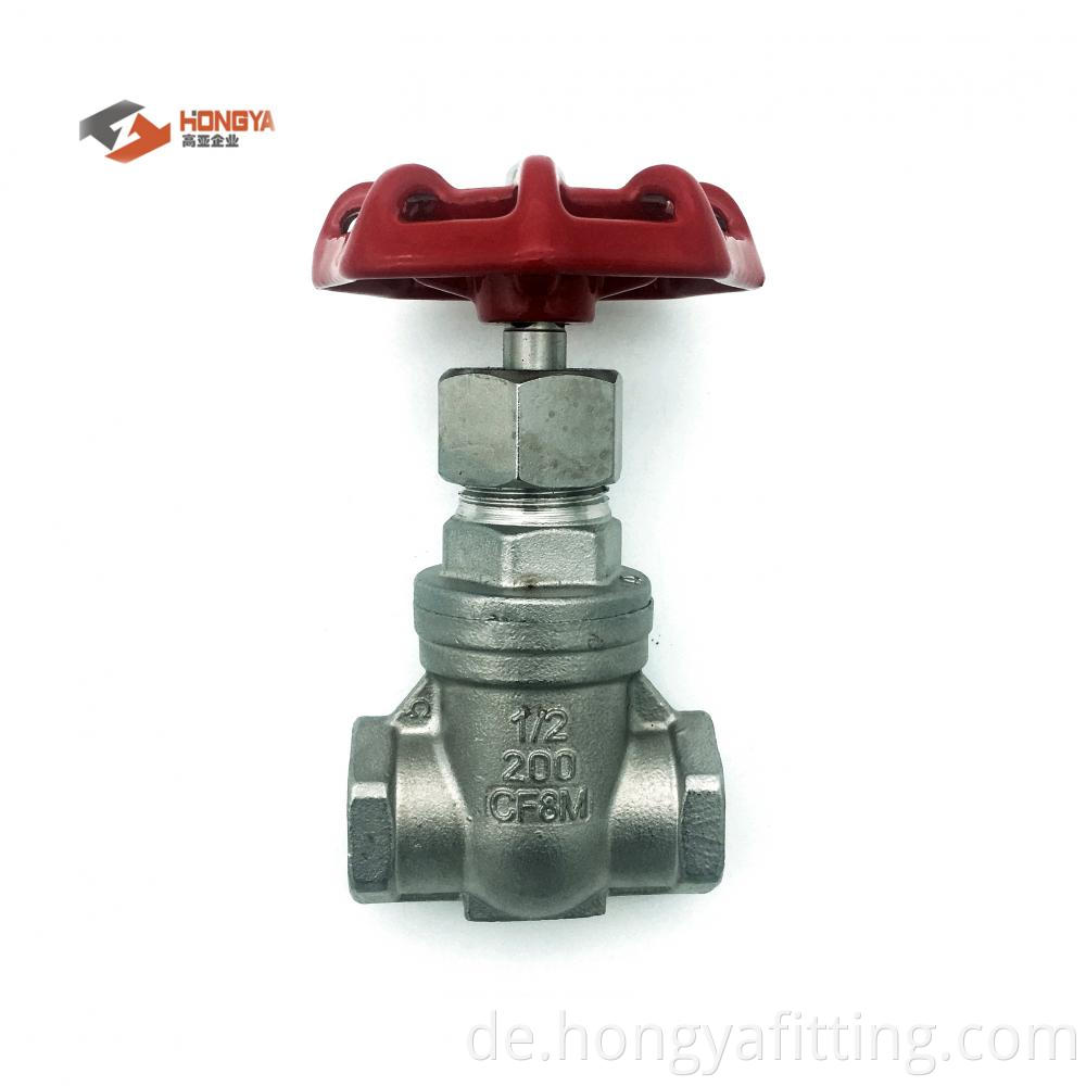 Stainless steel gate valve threaded end